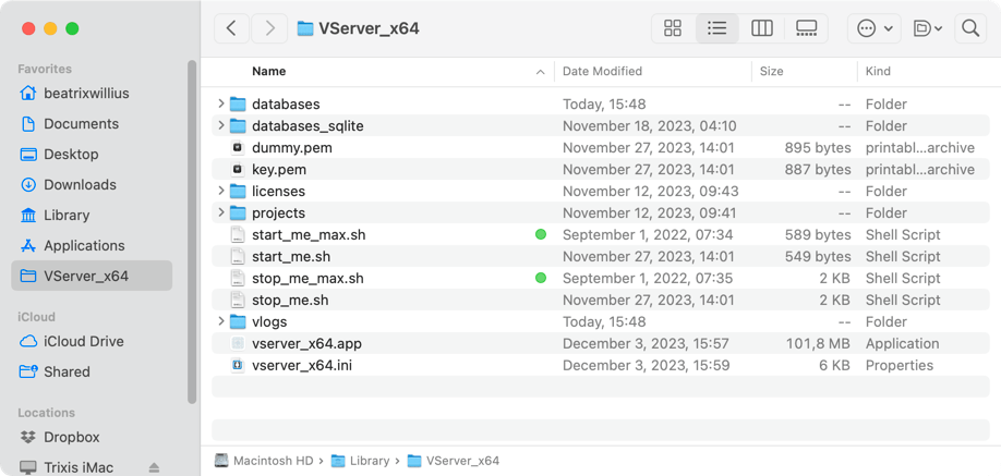 Valentina Server Ordner
