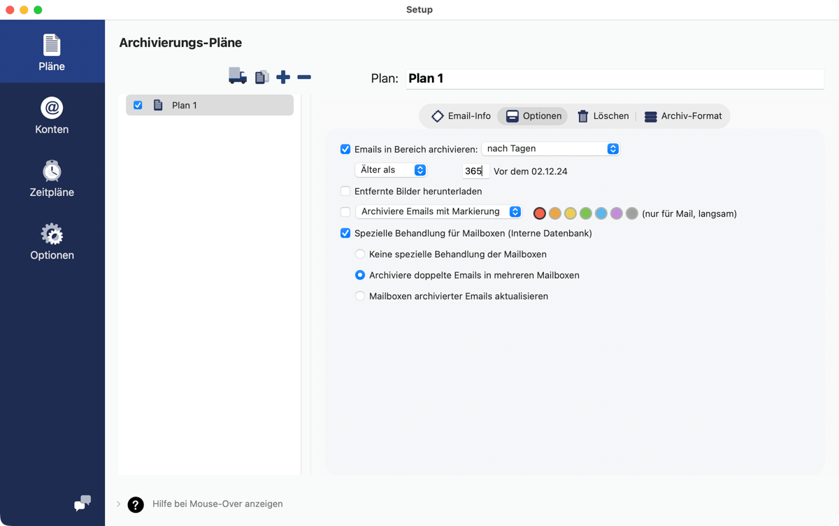 Nach Alter archivieren